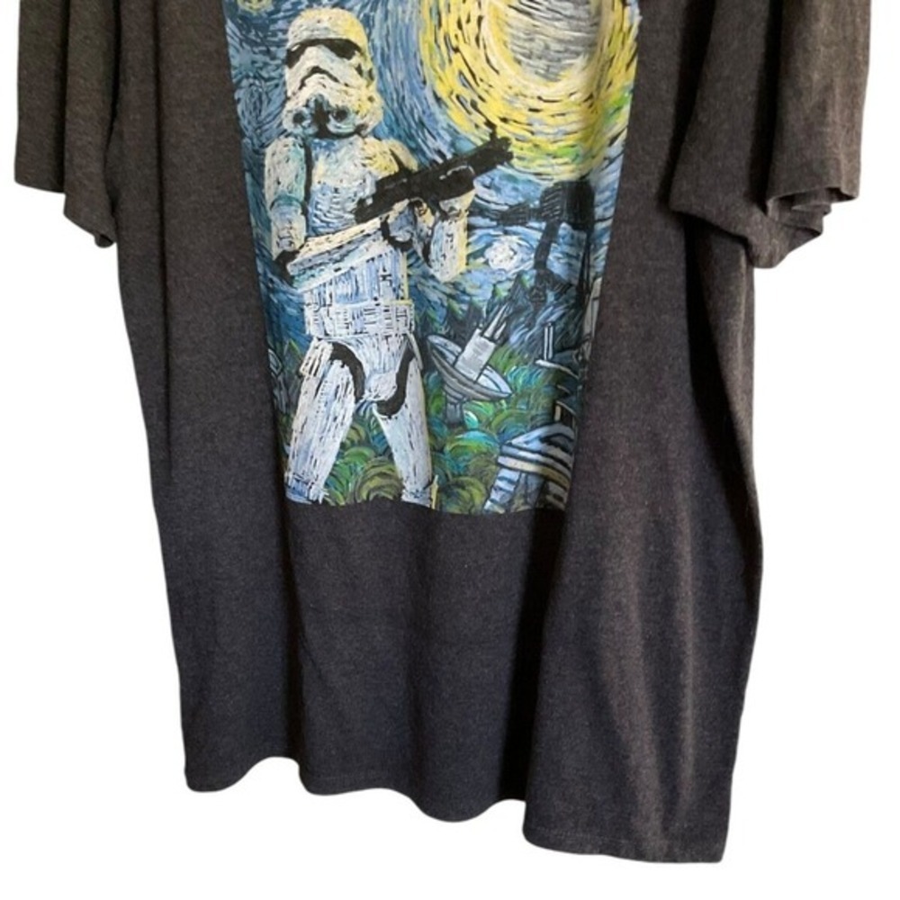 Star Wars Stormtrooper Starry Night Graphic T-Shirt Gray XL Fifth Sun Van Gogh - Picture 5 of 8